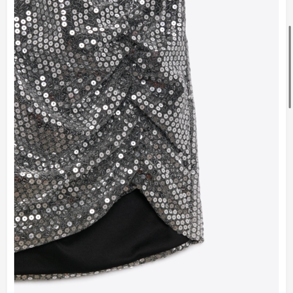 NWT Zara Silver Sequence Party Dress Size Large L and Medium M - Picture 5 of 7